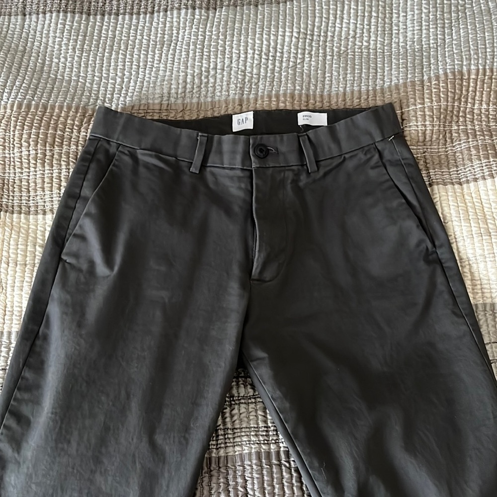 Dark Grey Gap Chino Pants. Slim fit . 29x30